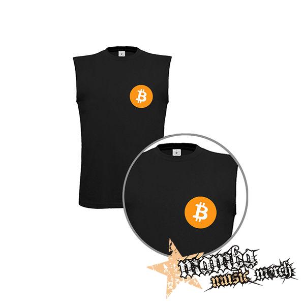 BITCOIN - Crest - čierne pánske tričko bez rukávov