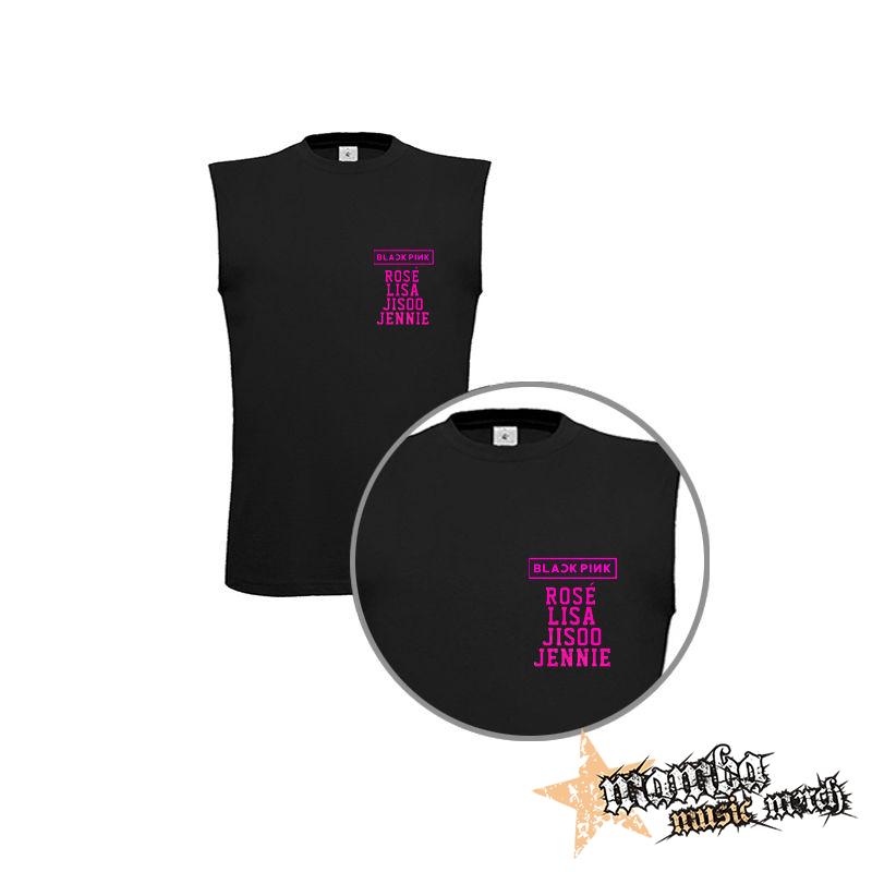 BLACKPINK - Logo And Names - čierne pánske tričko bez rukávov