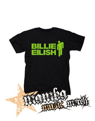 BILLIE EILISH - Logo And Stickman - čierne detské tričko