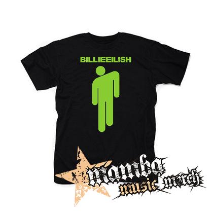 BILLIE EILISH - Stickman Logo Green - čierne detské tričko