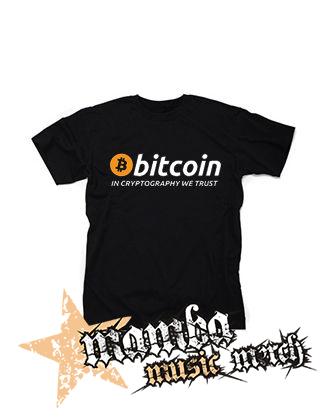 BITCOIN - In Cryptography We Trust - čierne detské tričko