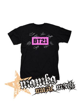 BT21 - Logo Signature - čierne detské tričko