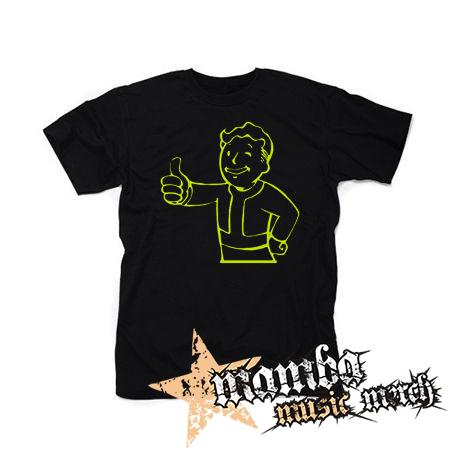 FALLOUT - Vault Boy Green Neon - čierne detské tričko