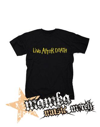 IRON MAIDEN - Live After Death History Slogan - čierne detské tričko