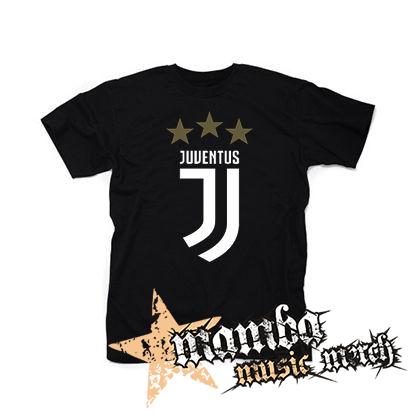 JUVENTUS FC - Logo Motive 2 Gold Star - čierne detské tričko