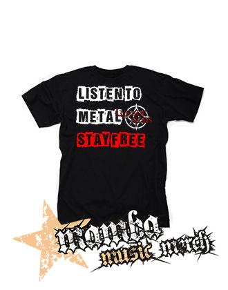 LUNATIC GODS - Listen To Metal Stay Free Motive 4 - čierne detské tričko