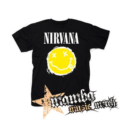 NIRVANA - Yellow Black Smile - čierne detské tričko