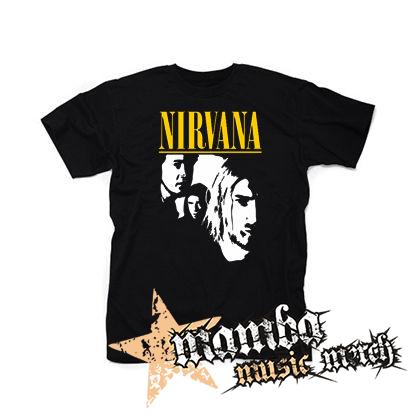 NIRVANA - Yellow Logo Band - čierne detské tričko