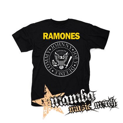 RAMONES - Yellow Logo White Symbol - čierne detské tričko