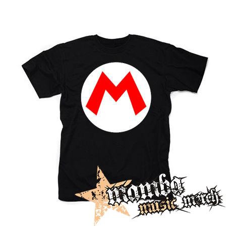 SUPER MARIO - Red Logo Crest - čierne detské tričko