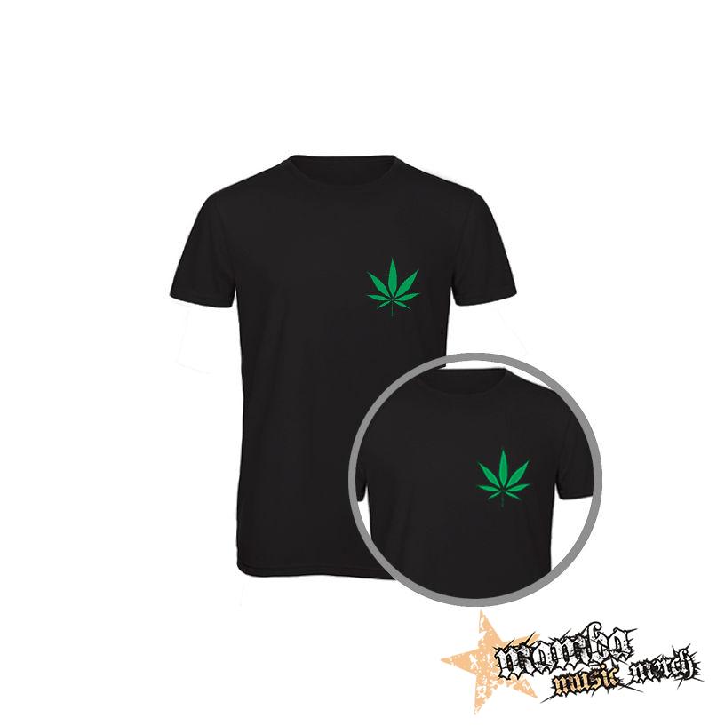 MARIHUANA - Green Leaf - čierne detské tričko