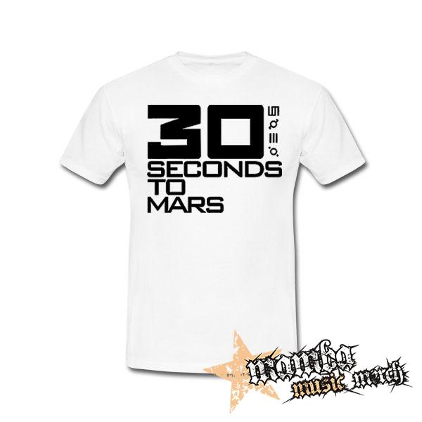 30 SECONDS TO MARS - Logo Black - biele pánske tričko