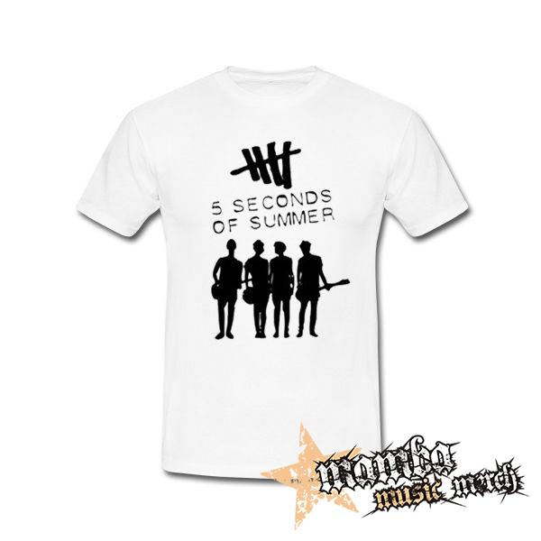 5 SECONDS OF SUMMER - Logo & Band - biele pánske tričko