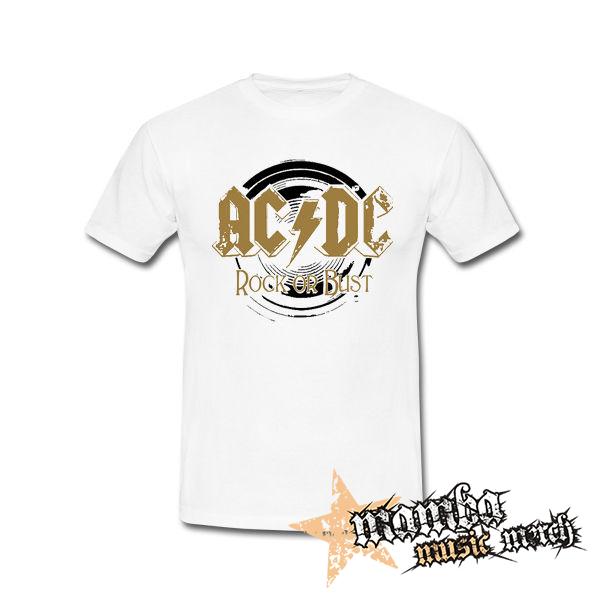ACDC - Gold Rock Or Bust - biele pánske tričko