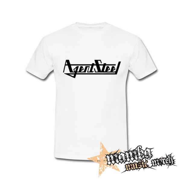 AGENT STEEL - Logo Old School - biele pánske tričko