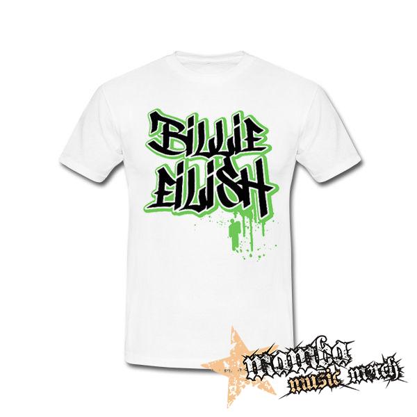 BILLIE EILISH - Painted Graffiti Logo - biele pánske tričko