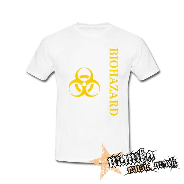 BIOHAZARD - Vertical Yellow Logo Crest - biele pánske tričko