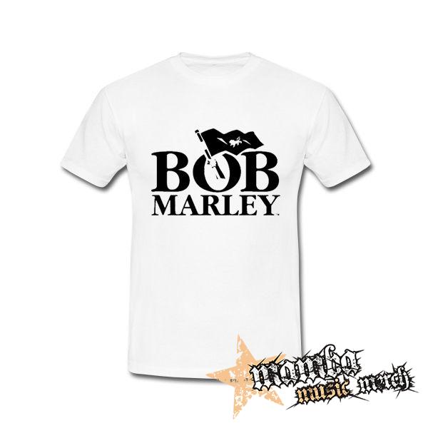 BOB MARLEY - Logo & Flag - biele pánske tričko