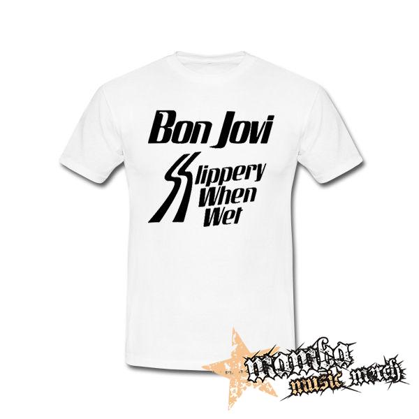 BON JOVI - Slippery When Wet - biele pánske tričko