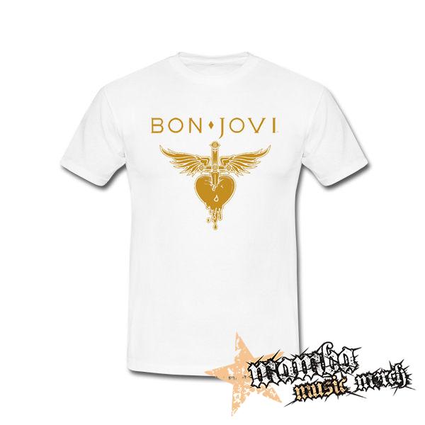 BON JOVI - Yellow Heart - biele pánske tričko
