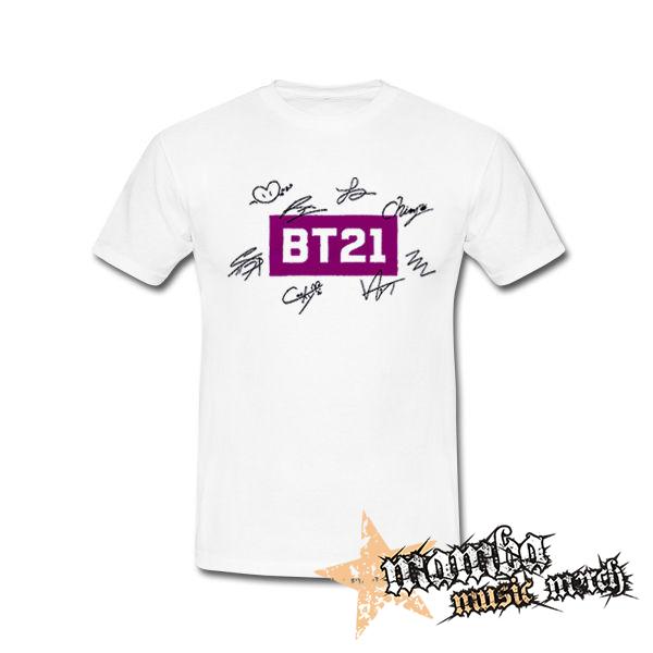 BT21 - Logo Signature - biele pánske tričko