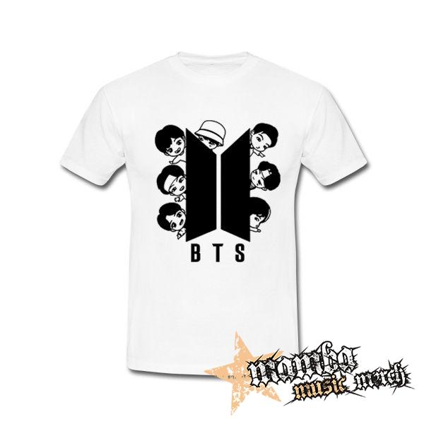 BTS - BANGTAN BOYS - Cartoon Band - biele pánske tričko