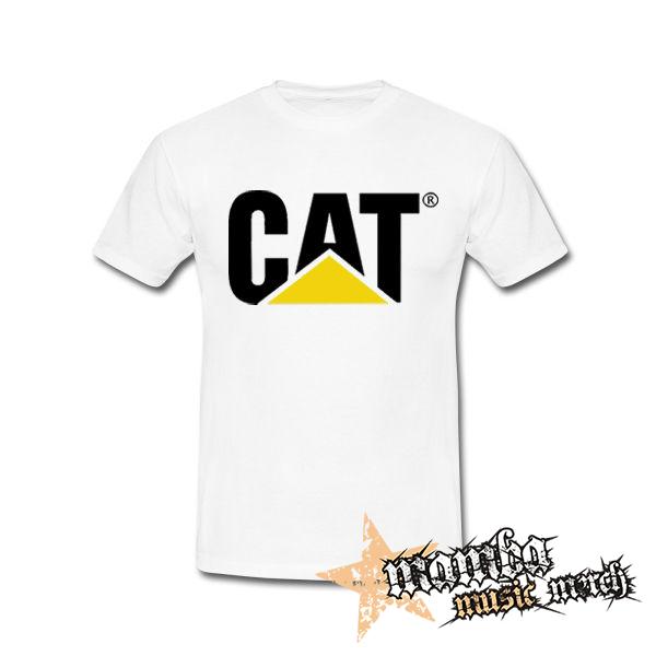 CAT - Logo - biele pánske tričko