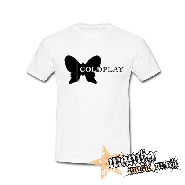 COLDPLAY - Butterfly Logo - biele pánske tričko