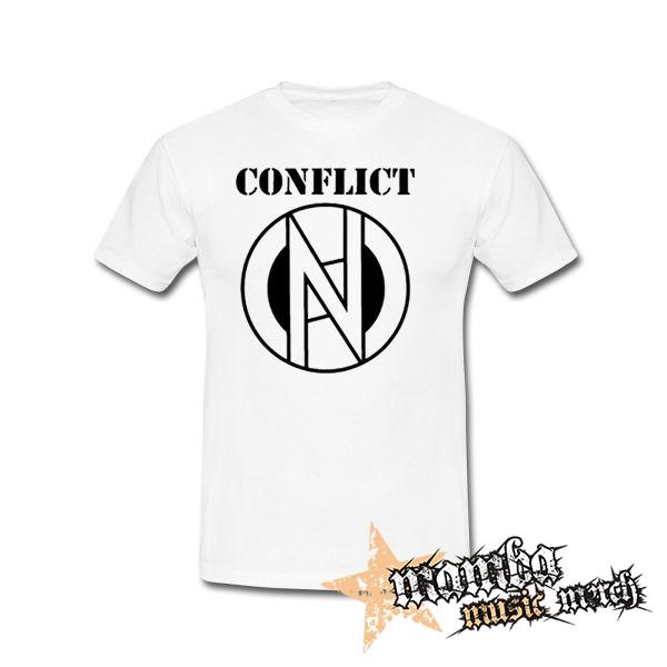CONFLICT - Logo Crest - biele pánske tričko