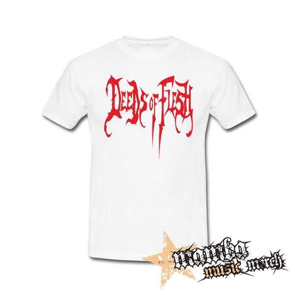 DEEDS OF FLESH - Logo - biele pánske tričko