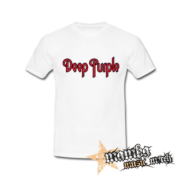 DEEP PURPLE - Logo Red Black - biele pánske tričko
