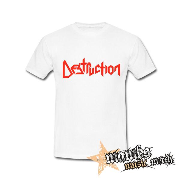 DESTRUCTION - Red Logo - biele pánske tričko