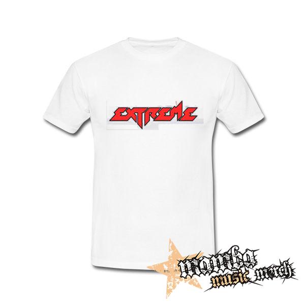 EXTREME - Logo Red Black Hardrock Band - biele pánske tričko