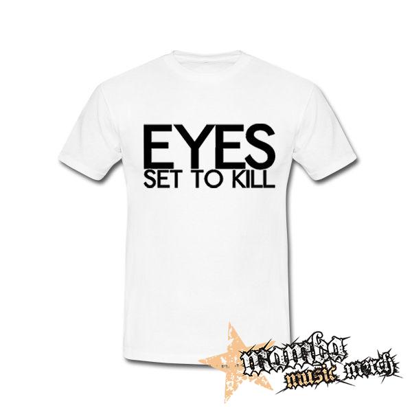 EYES SET TO KILL - Logo - biele pánske tričko
