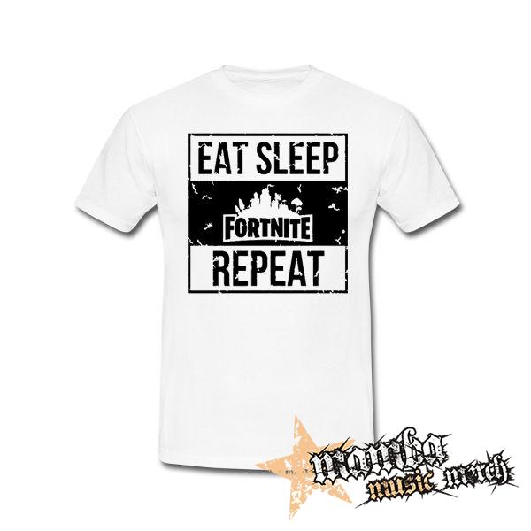 FORTNITE - Eat, Sleep, Repeat - biele pánske tričko