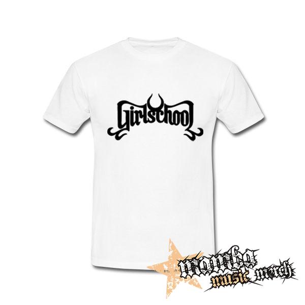 GIRLSCHOOL - Logo Band - biele pánske tričko