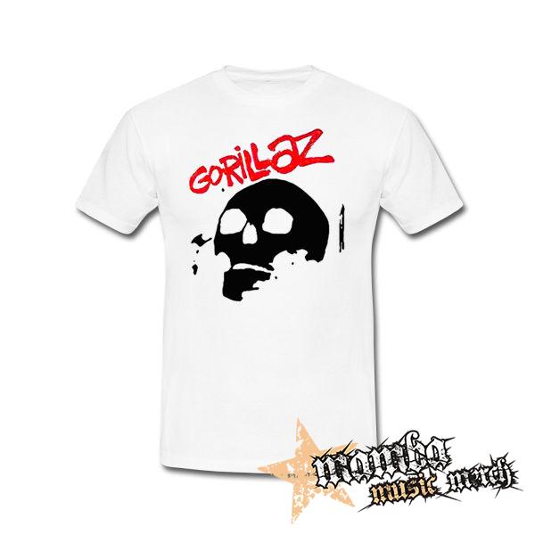 GORILLAZ - Skull - biele pánske tričko
