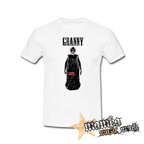 GRANNY HORROR VILLAGE - Logo & Portrait - biele pánske tričko