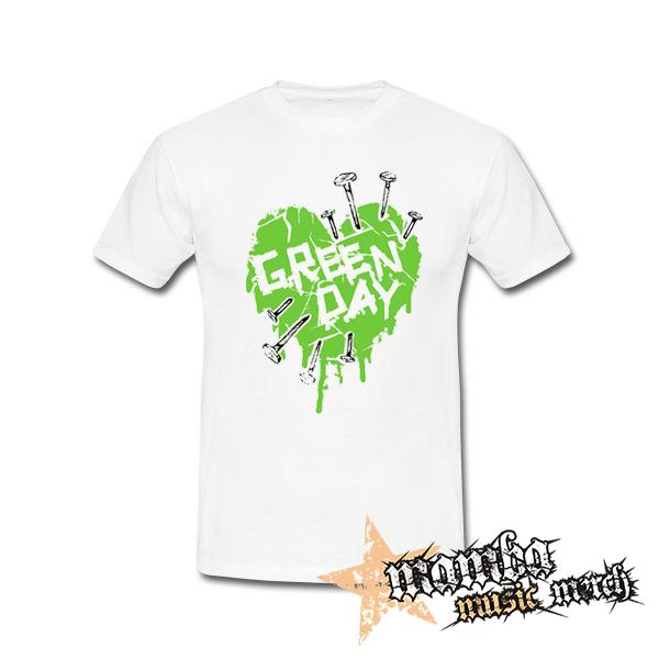 GREEN DAY - Green Heart - biele pánske tričko