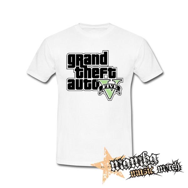 GTA - GRAND THEFT AUTO - V - - biele pánske tričko