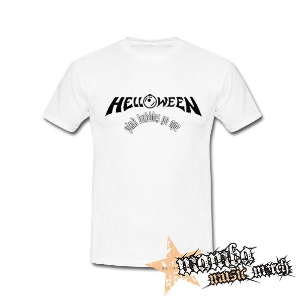 HELLOWEEN - Pink Bubbles Go Ape Logo - biele pánske tričko