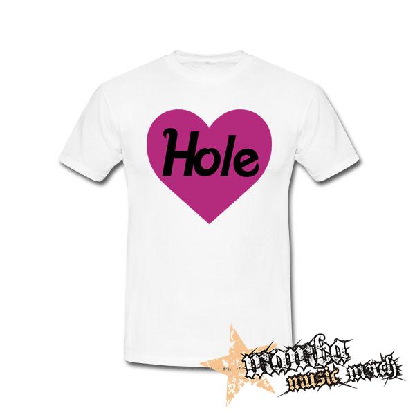 HOLE - Pink Logo Heart - biele pánske tričko
