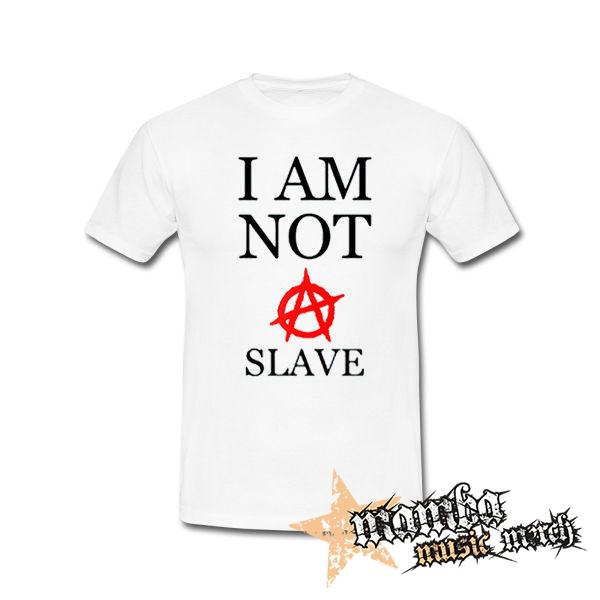 I AM NOT A SLAVE - Červené A - biele pánske tričko
