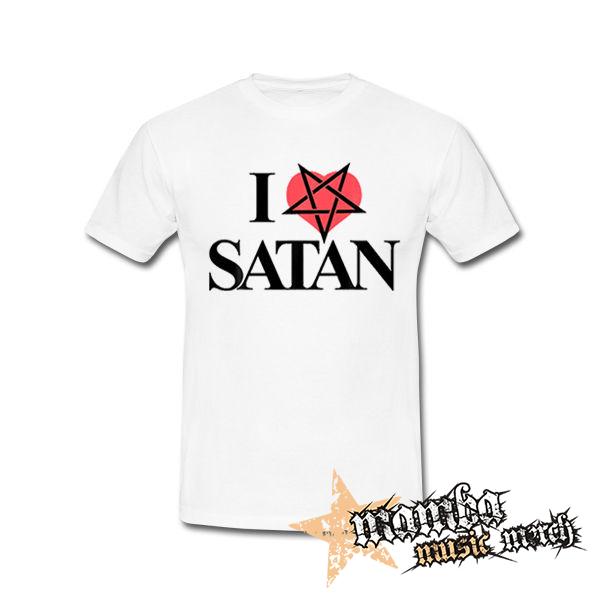 I LOVE SATAN - Pentagram Heart - biele pánske tričko