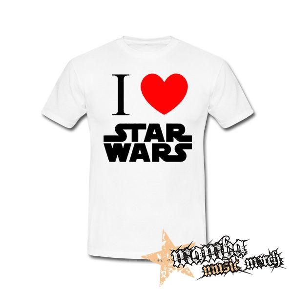 I LOVE STAR WARS - biele pánske tričko