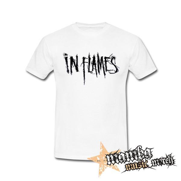 IN FLAMES - Logo - biele pánske tričko