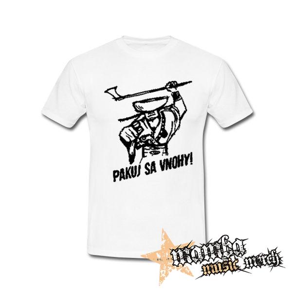 JÁNOŠÍK - Pakuj Sa Vnohy! - biele pánske tričko