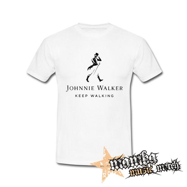 JOHNNIE WALKER - Keep Walking - biele pánske tričko