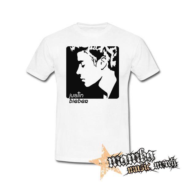 JUSTIN BIEBER - Logo & Portrait Motive 2 (2) - biele pánske tričko