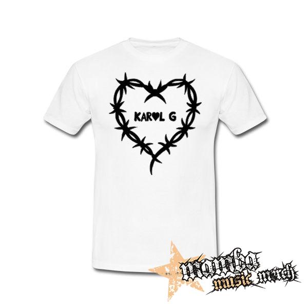 KAROL G - Barbed Wire Heart Logo - biele pánske tričko